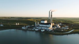 The Milton R. Young Station, a two-unit lignite coal power plant near Center, N.D., is a critical energy source for Minnkota Power Cooperative, equipped with advanced emission controls and soon to be enhanced by Project Tundra's CO₂ capture and storage initiative. Courtesy: Minnkota Power Cooperative